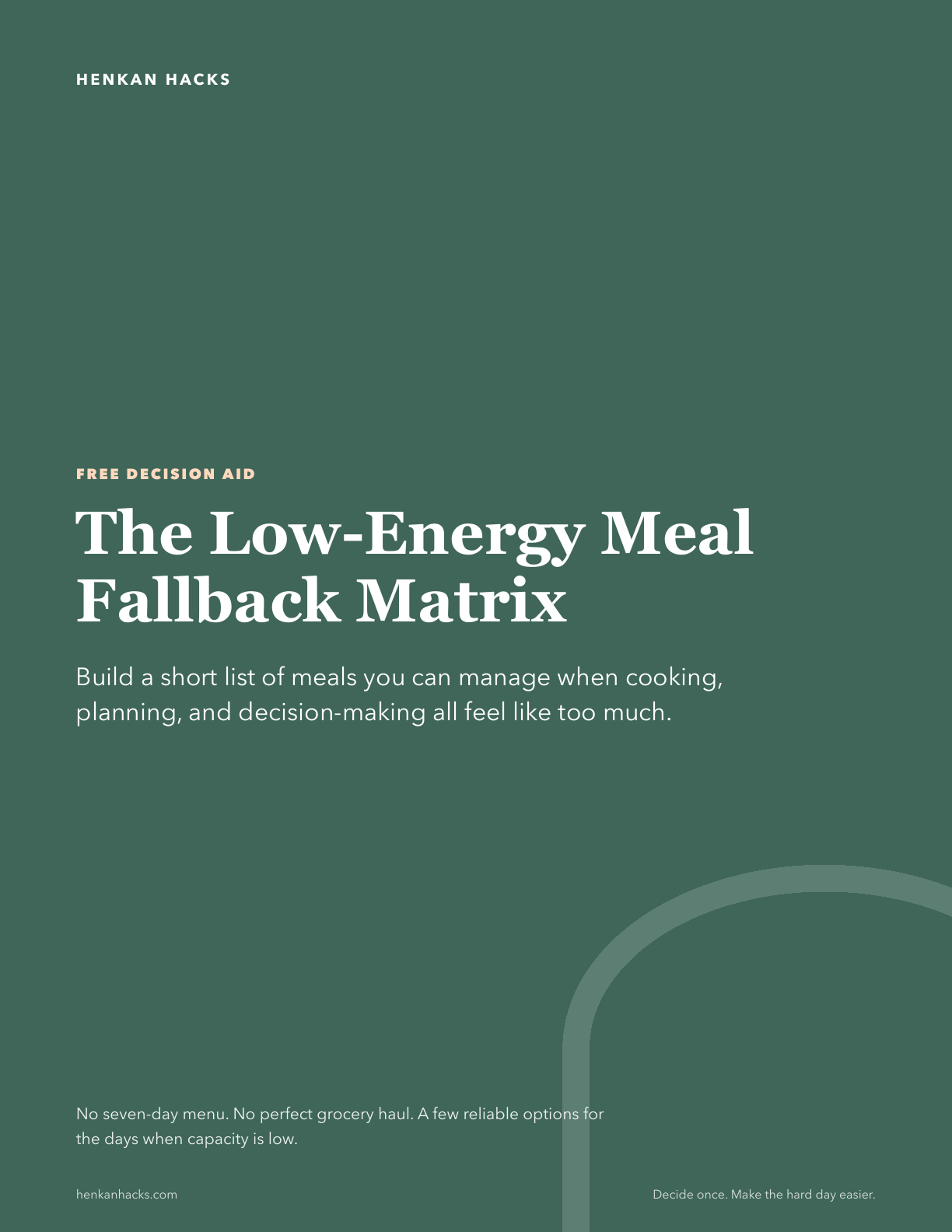 Low-Energy Meal Fallback Matrix cover